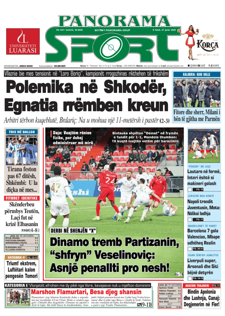 Prima-pagina-Panorama Sport-oggi-edizione-di-oggi-20250127